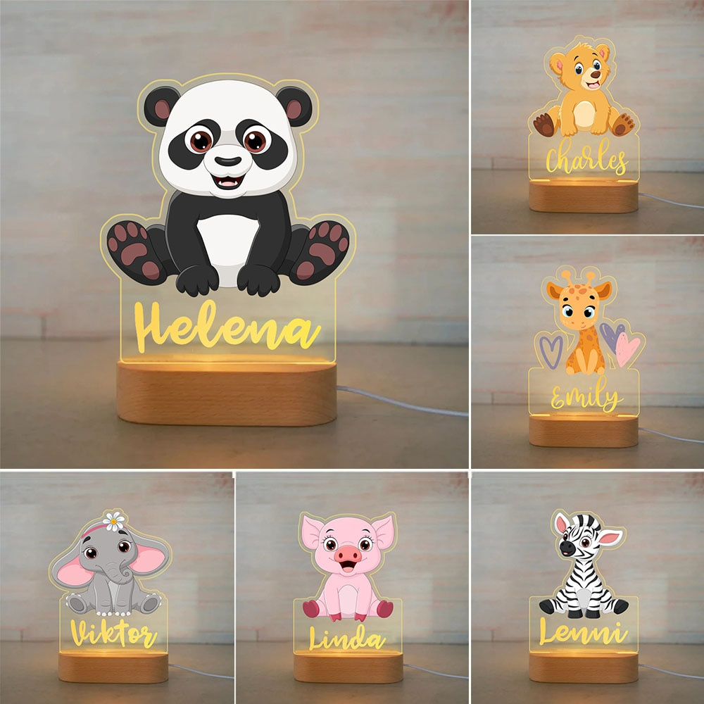 Lampe mignonne Lampe de nuit 3D personnalisée Petit animal