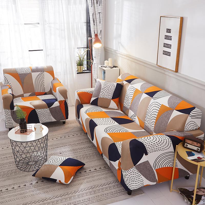Housse de canapé élastique moderne de forme géométrique