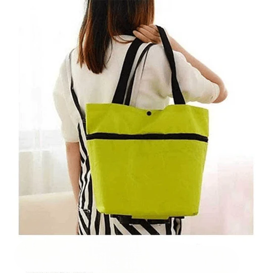 Sac trolley pliable 2 en 1 pour les courses