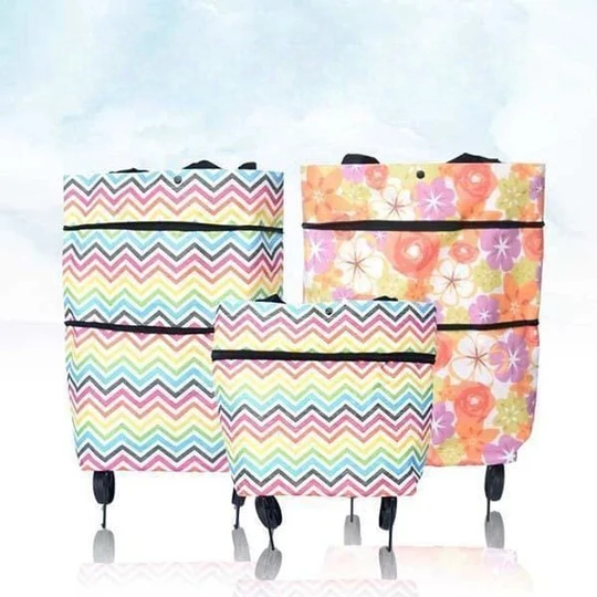 Sac trolley pliable 2 en 1 pour les courses