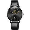 Montre de voiture avec date, étanche, à bracelet en cuir