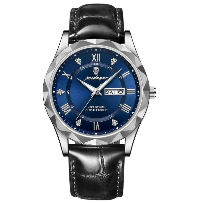 Montre à quartz avec bracelet en cuir