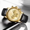 Montre à quartz en cuir pour hommes d'affaires, sportifs et décontractés
