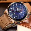 Montre de sport classique en cuir brun