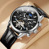 Montre mécanique automatique avec bracelet en cuir