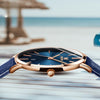 Montre de voiture avec date, étanche, à bracelet en cuir