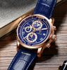 Montre chronographe à bracelet en cuir de première qualité