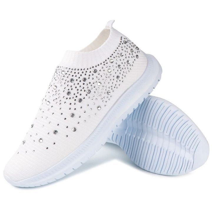 Chaussures de marche gaufrées en cristal pour femmes