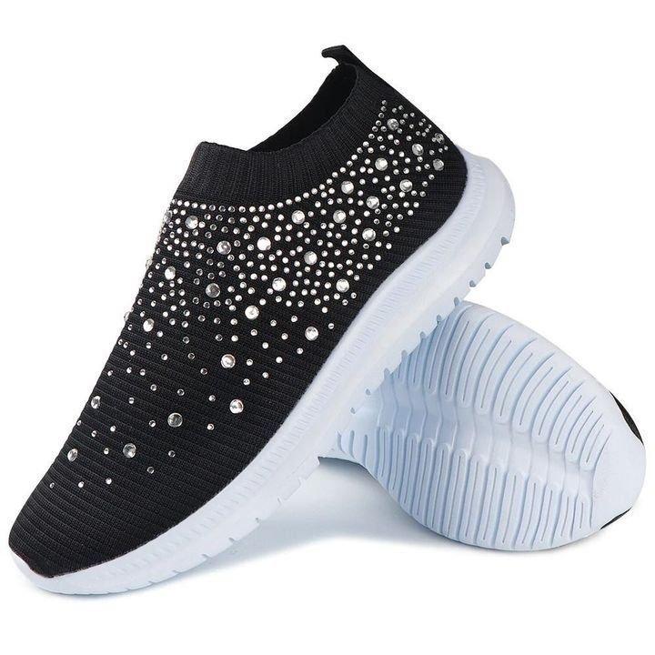 Chaussures de marche gaufrées en cristal pour femmes