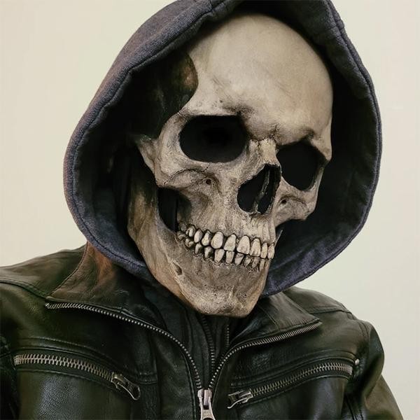 Tête de mort Skullmaske Med Fuldt Hoved