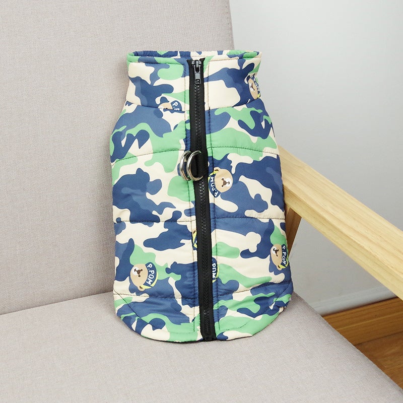manteau d'hiver pour chien - Vert camouflage / M - Dog Savant