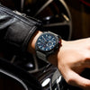 Montre-bracelet d'affaires en cuir, à quartz et étanche