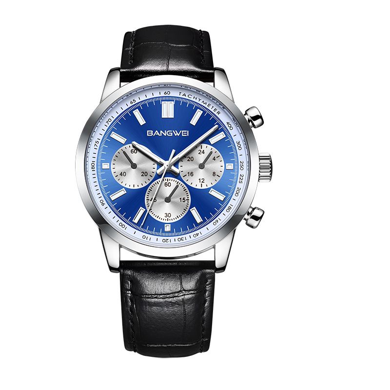 Montre à quartz en cuir pour hommes d'affaires, sportifs et décontractés