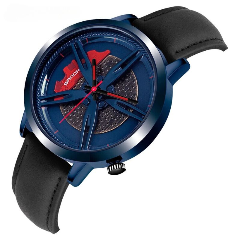 Montre à quartz avec cadran à moyeu rotatif