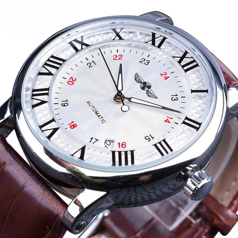 Montre mécanique entièrement automatique en cuir de luxe