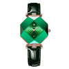 Montre de luxe à quartz et diamant vert