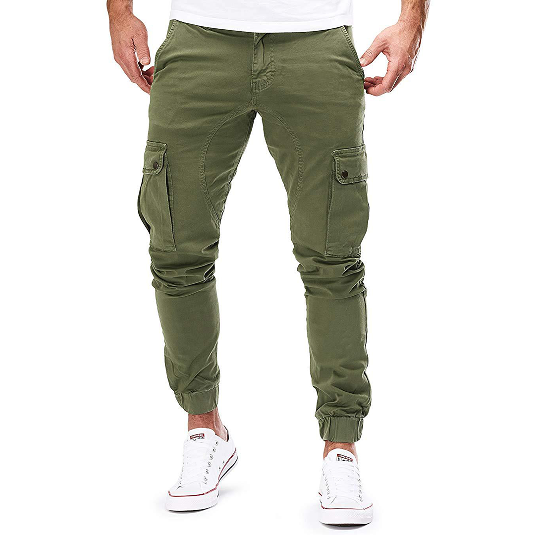 Pantalon de survêtement cargo avec cordon de serrage pour hommes