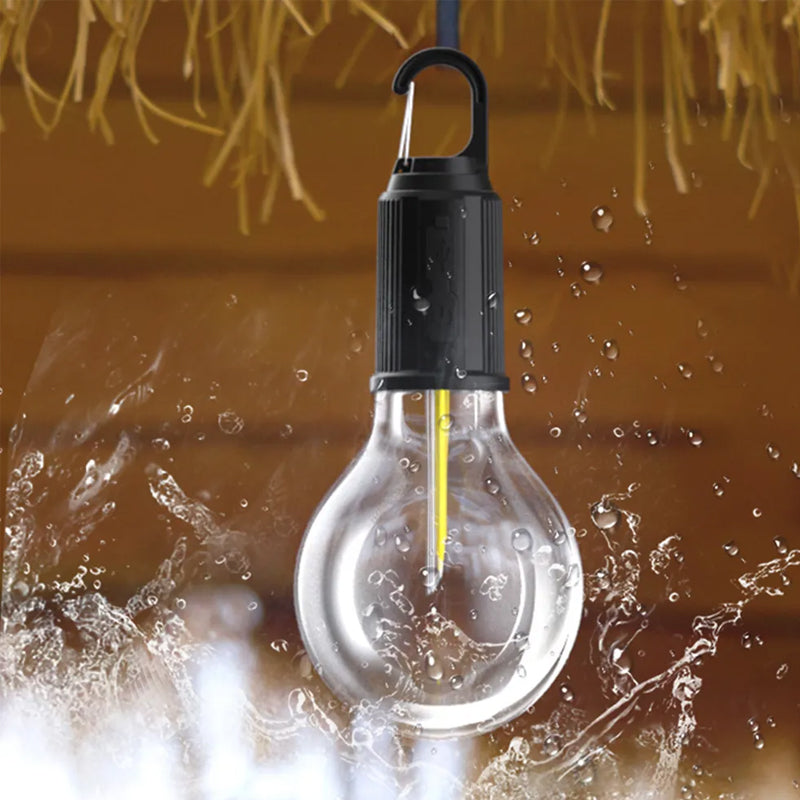 Lampe rétro pour camping extérieur Crochet de suspension Type-C rechargeable