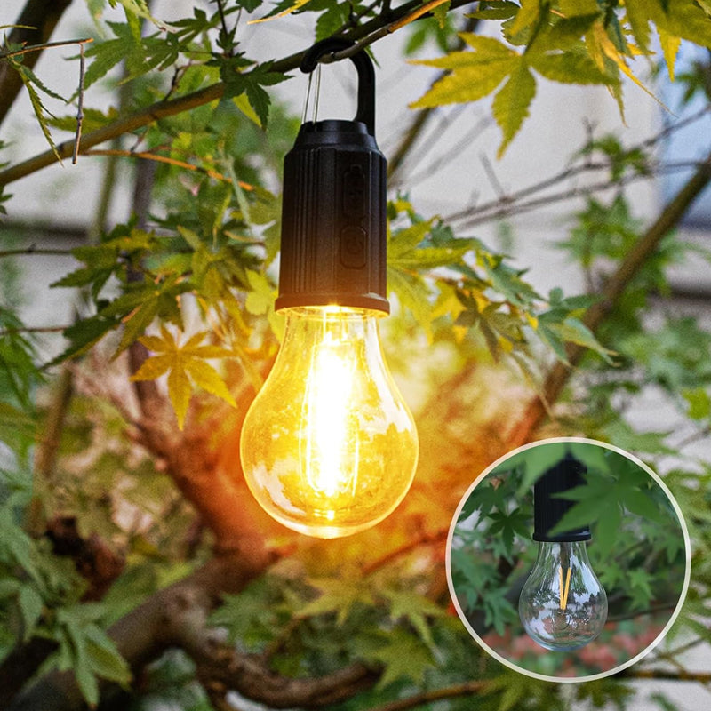 Lampe rétro pour camping extérieur Crochet de suspension Type-C rechargeable