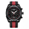 Montre chronographe militaire de luxe en cuir