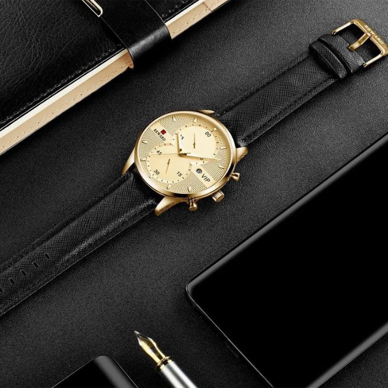 Montre de luxe à quartz, chronographe et étanche