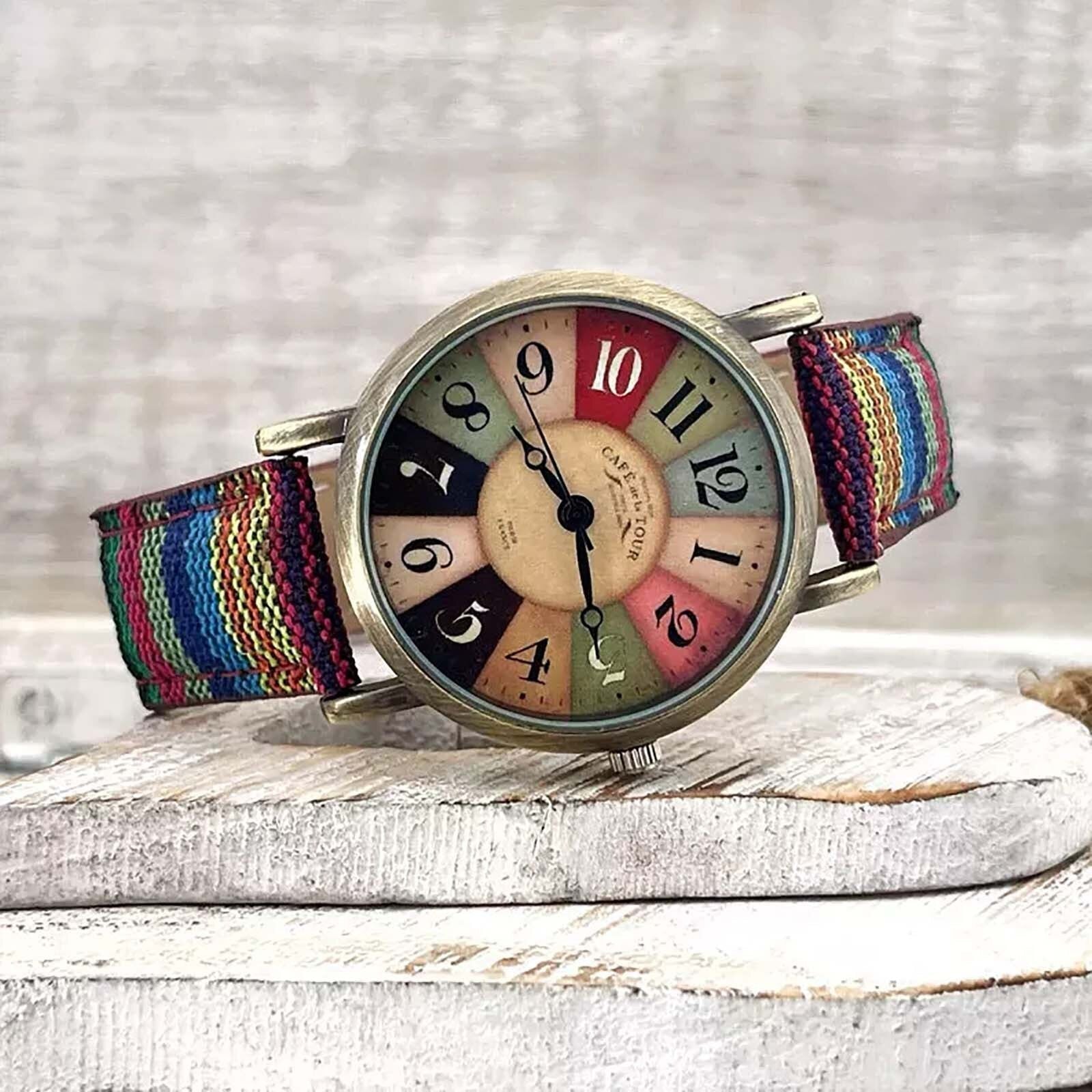 Wise | Montre rétro avec bracelet en toile de jean