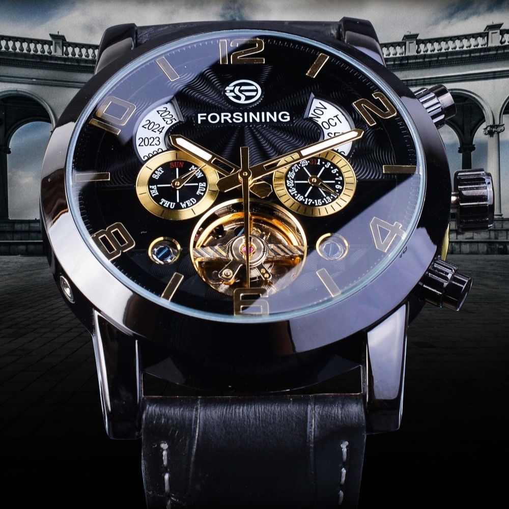 Montre mécanique de luxe à tourbillon automatique