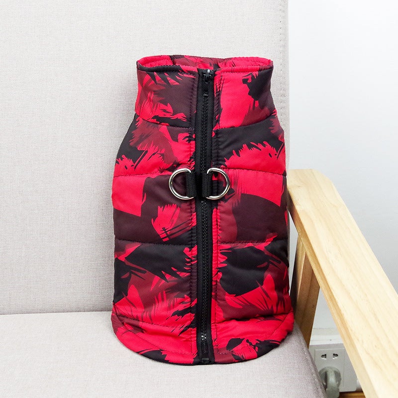 manteau d'hiver pour chien - rouge graffiti / XL - Dog Savant