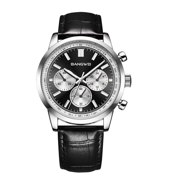 Montre à quartz en cuir pour hommes d'affaires, sportifs et décontractés