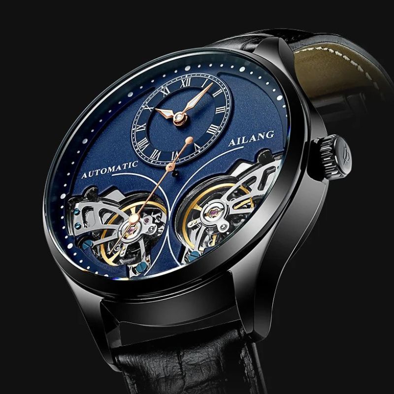 Montre mécanique lumineuse à double tourbillon