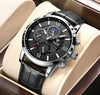 Montre à quartz en cuir de luxe