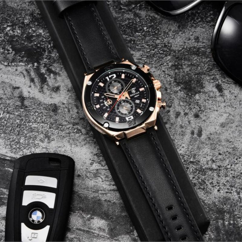 Montre chronographe sport multifonction à quartz