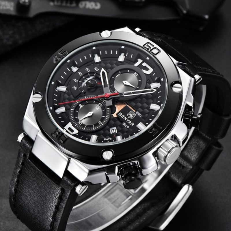 Montre chronographe sport multifonction à quartz