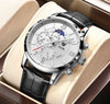 Montre à quartz en cuir de luxe