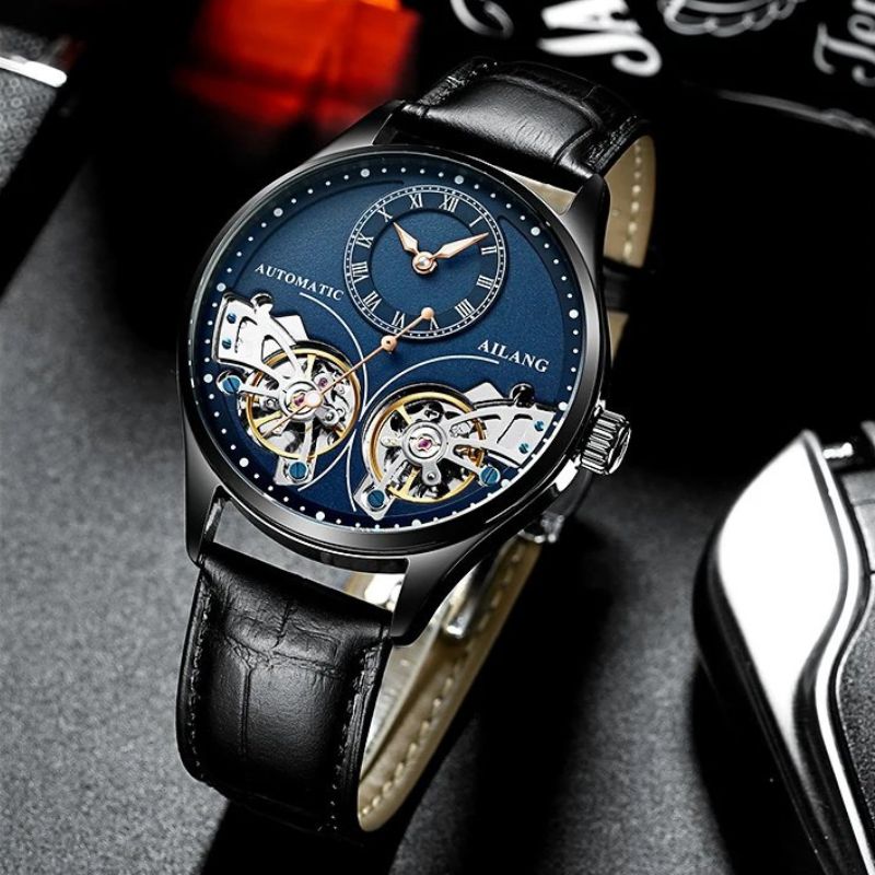 Montre mécanique lumineuse à double tourbillon