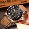 Montre de sport classique en cuir brun