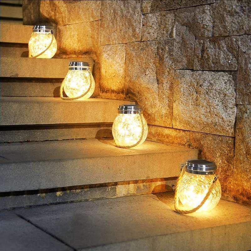 Lampes à jarre suspendues (avec panneau solaire) - WestNest.in