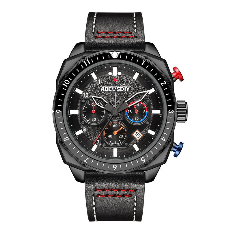 Montre à quartz de luxe, étanche, à chronographe et à sport