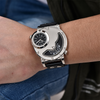Montre à bracelet en cuir Multi-Time Zone