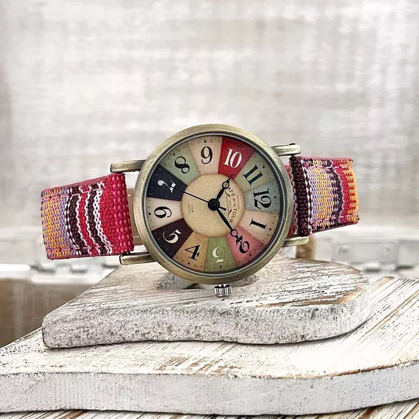 Wise | Montre rétro avec bracelet en toile de jean