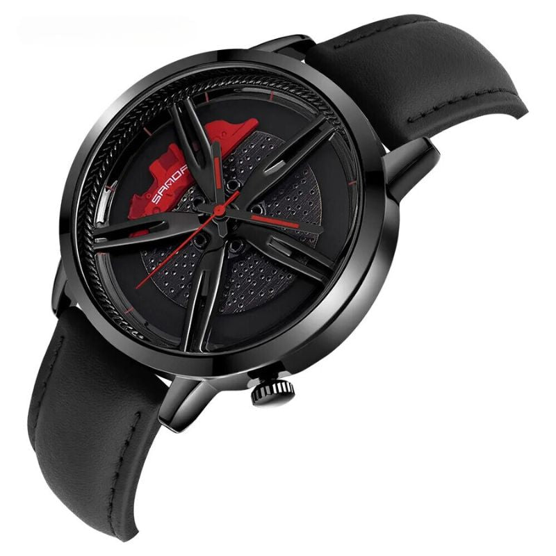 Montre à quartz avec cadran à moyeu rotatif