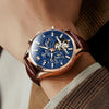 Montre mécanique automatique avec bracelet en cuir