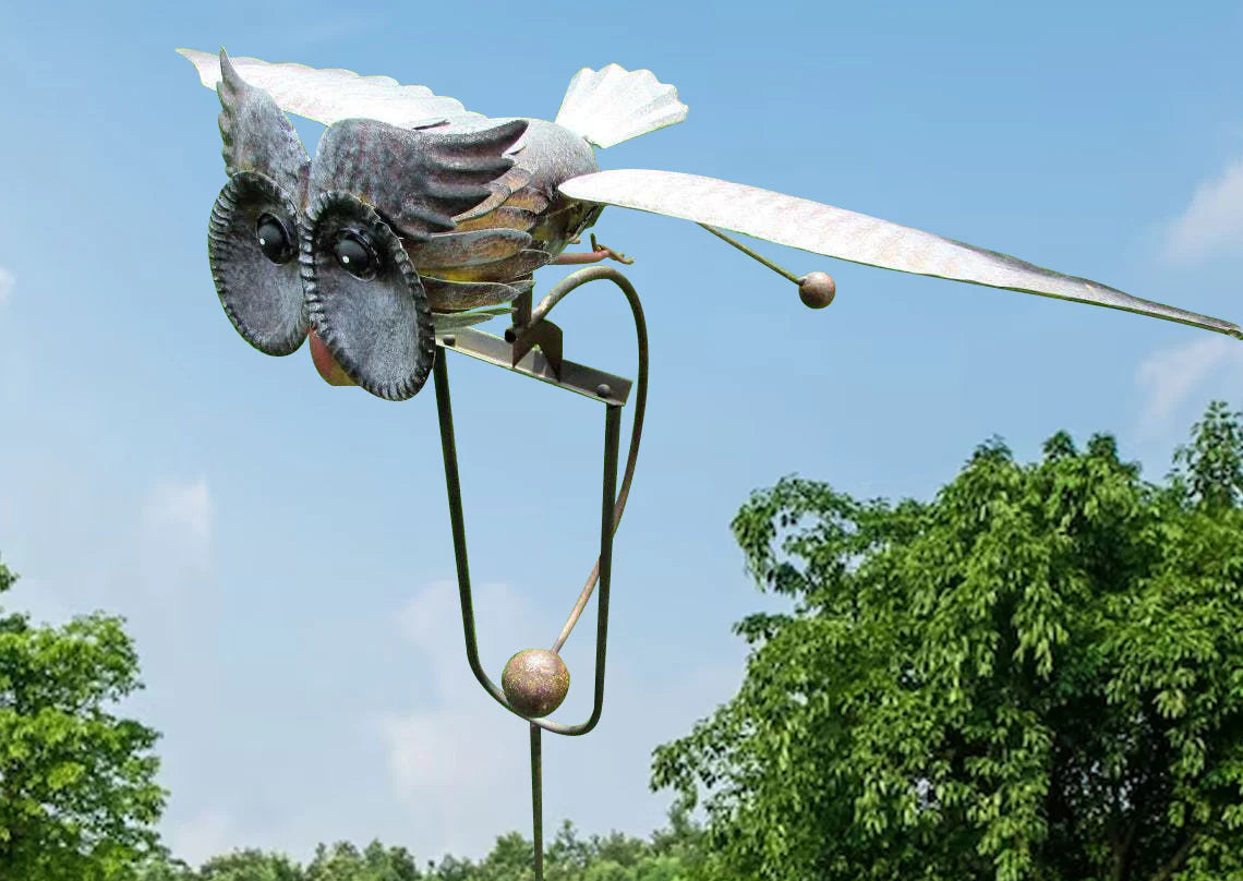 Ornement de jardin aigle ailé moulin à vent