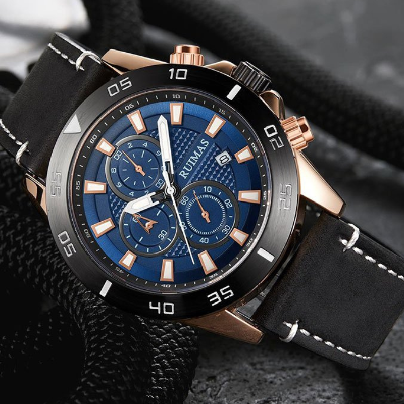 Montre chronographe à cadran et quartz