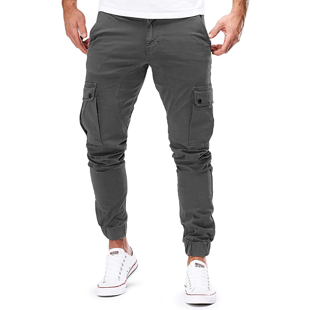 Pantalon de survêtement cargo avec cordon de serrage pour hommes
