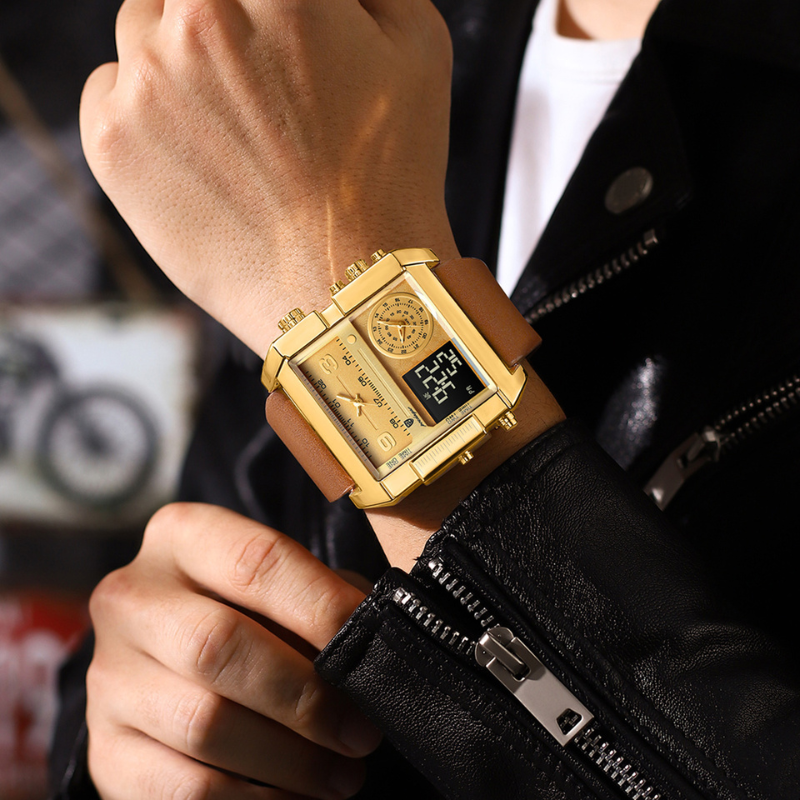Montre-bracelet numérique de luxe étanche
