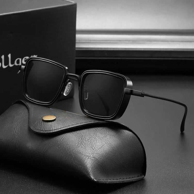 Lunettes de soleil carrées métallisées