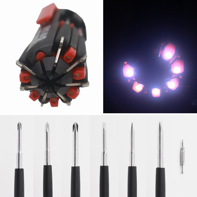ZEKE 8 tournevis en 1 outil avec lampe de travail et lampe de poche