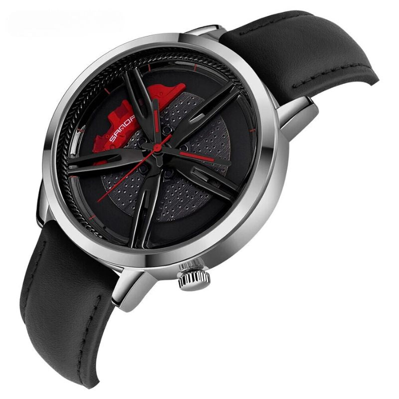 Montre à quartz avec cadran à moyeu rotatif