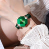 Montre de luxe à quartz et diamant vert